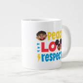平和への愛の尊重 ジャンボコーヒーマグカップ (正面右)