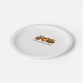 平和への愛の感謝の贈り物ゴブルの七面鳥の感謝祭 ペーパープレート (アングル)