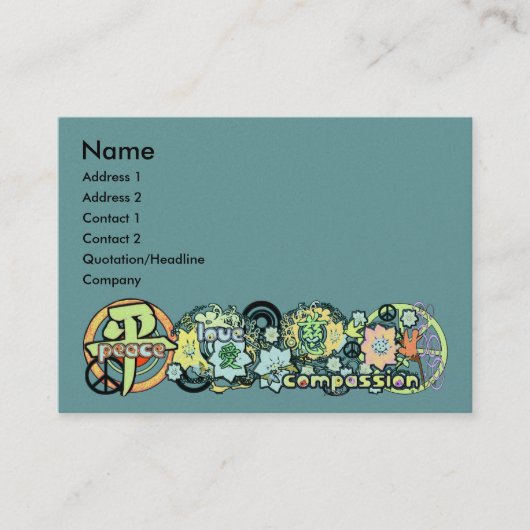 平和への愛の慈悲 名刺 (正面)