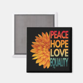 平和への愛は平等を願う マグネット (正面/裏面)