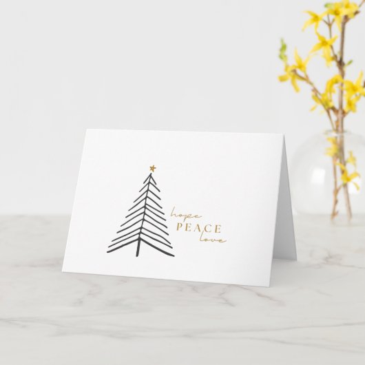 平和への愛を願う。クリスマスホリデーのグリーティングカード カード (黄色い花)