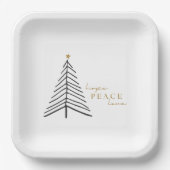 平和への愛を願う。クリスマスホリデー紙プレート ペーパープレート (正面)