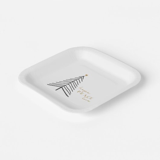 平和への愛を願う。クリスマスホリデー紙プレート ペーパープレート (傾斜あり)