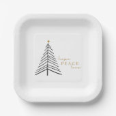 平和への愛を願う。クリスマスホリデー紙プレート ペーパープレート (正面)