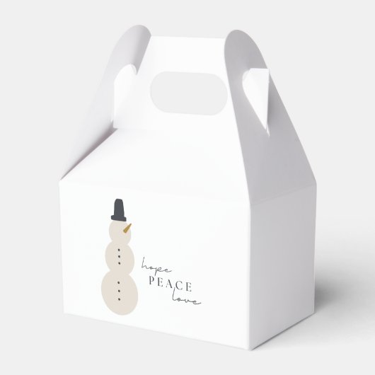 平和への愛を願う。クリスマス雪だるまのお気に入り フェイバーボックス (正面サイド)