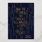 平和への道を照らす ホイルのハヌカカード 箔シーズンカード (正面)