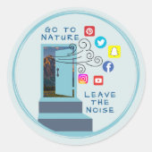 平和への階段離れ:扉のソーシャルメディア ラウンドシール (正面)