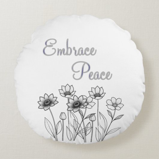 平和を受け入れる ラウンドクッション (正面)