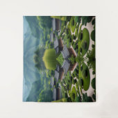 "平和を囁くウォールアート – 風光明媚な山 タペストリー (正面)