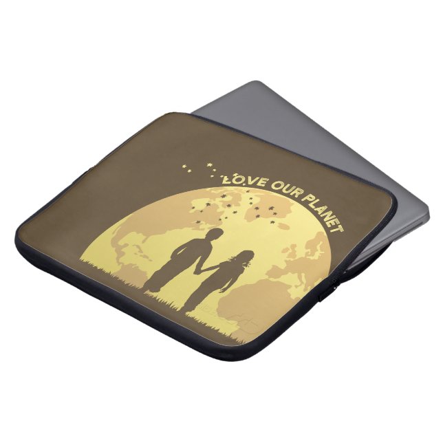 平和を始めよう |ラップトップスリーブバッグ15" ラップトップスリーブ (正面上部)