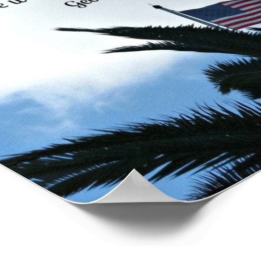 平和を守ることについてのジョージ・ワシントンによる引用文。 ポスター (角)