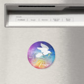 平和を広めるホワイト鳩 マグネット (インサイチュ (食洗機))