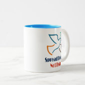 平和を恐怖しないヴィンテージレトロ鳩 ツートーンマグカップ (正面右)