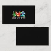 「平和を愛する自閉症パズル」リボン「自閉症」 名刺 (正面/裏面)