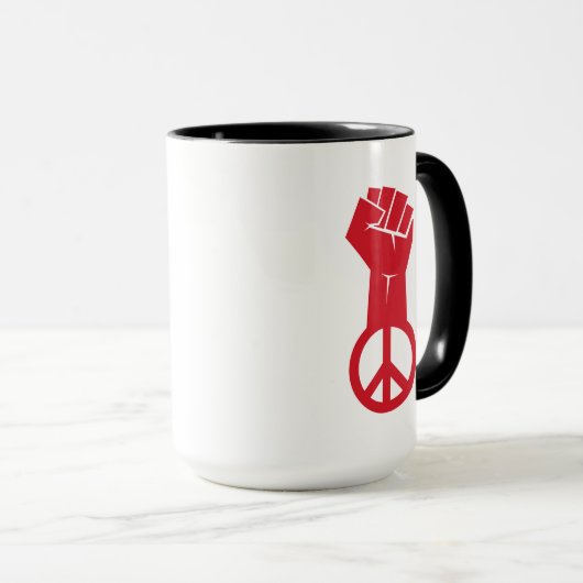 平和を求めて戦う マグカップ (正面右)
