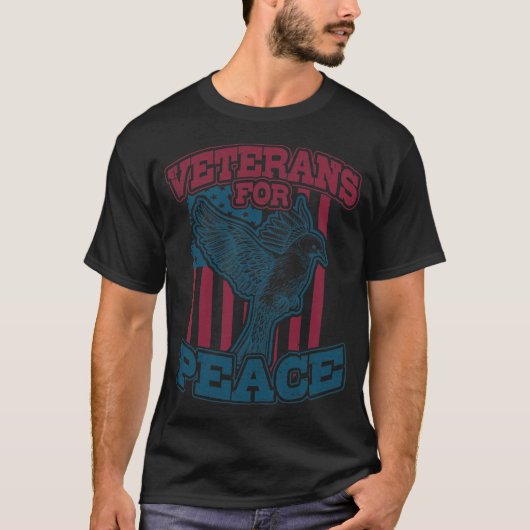 平和を求める退役軍人のためのVeterans+For+Peace Wに反対 Tシャツ (正面)