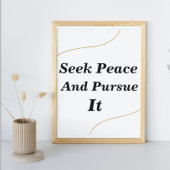 平和を求め、それを追求する – やる気を起こさせる引用文 ポスター