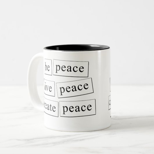平和を生きる – 平和を生きる ツートーンマグカップ (正面左)