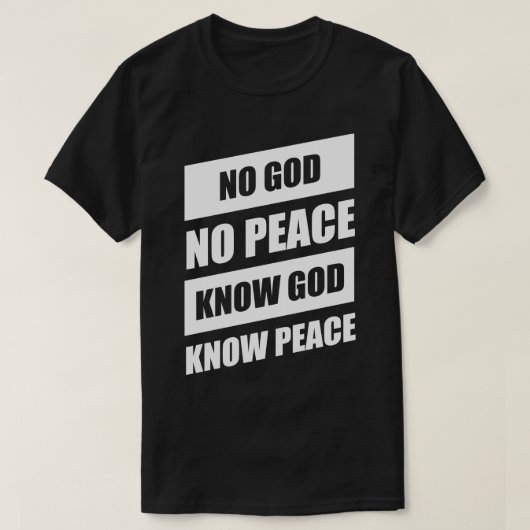 平和を知る神はいない Tシャツ (デザイン正面)