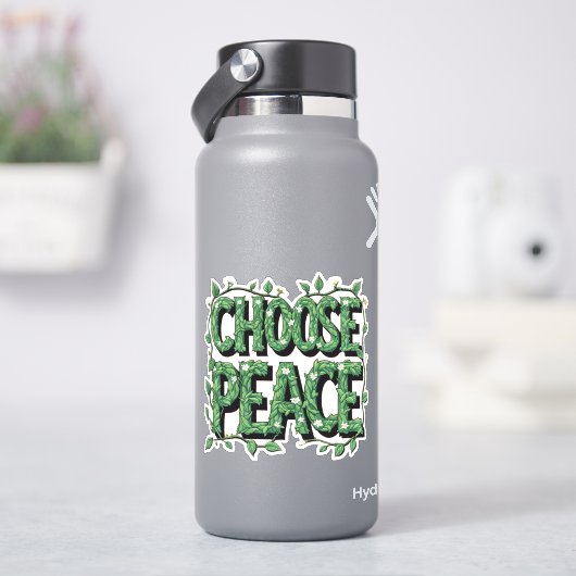 "平和を選ぶ" Tシャツ – シンプルで力強いメッセージ シール (HydroFlask)