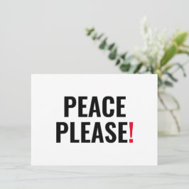 平和を願うホワイト・ブラック・レッドのテキストが入った反戦カード