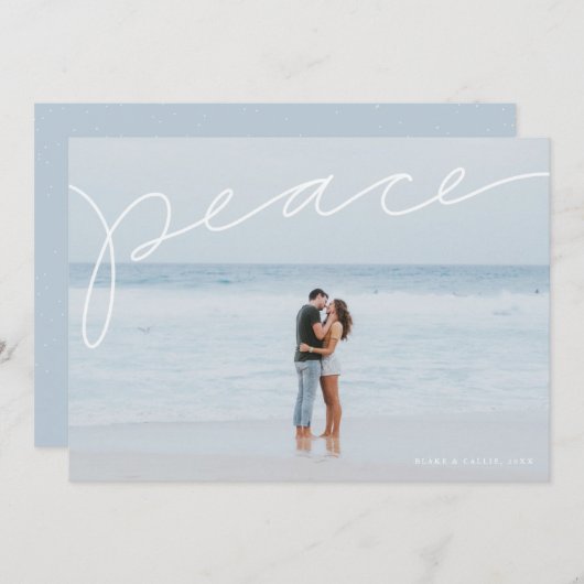 平和を願う手書きのシンプルなホリデー写真カード シーズンカード (正面/裏面)