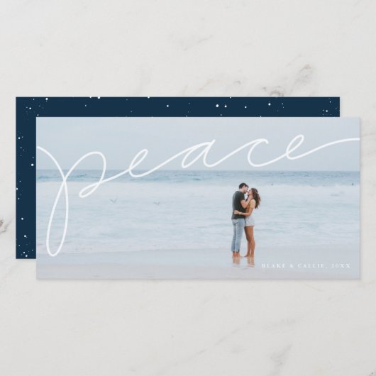 平和を願う手書きのホリデー写真カード シーズンカード (正面/裏面)