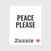 平和を願う白と黒の文字アンチ戦争抗議 シール (シート)