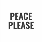 平和を願う白と黒の文字アンチ戦争抗議 シール (正面)