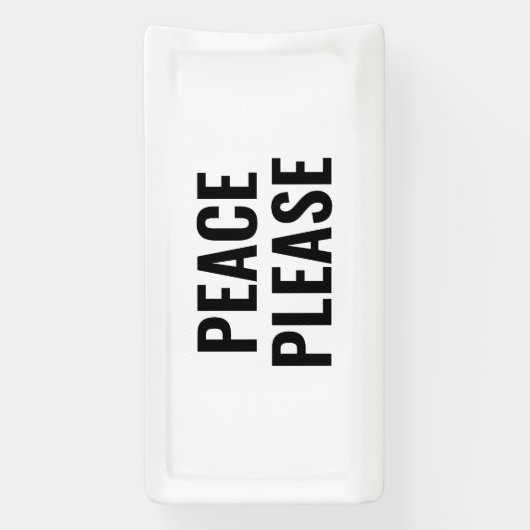 平和を願う白と黒の文字アンチ戦争抗議 横断幕 (縦)