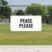 平和を願う白と黒の文字アンチ戦争抗議 横断幕 (インサイチュ)