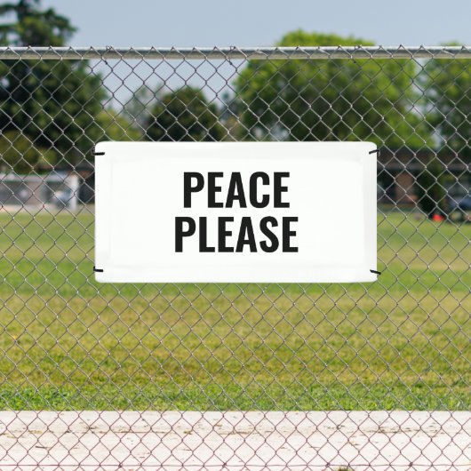 平和を願う白と黒の文字アンチ戦争抗議 横断幕 (インサイチュ)