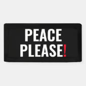 平和を願う白黒赤文字アンチ戦争抗議 横断幕 (横)