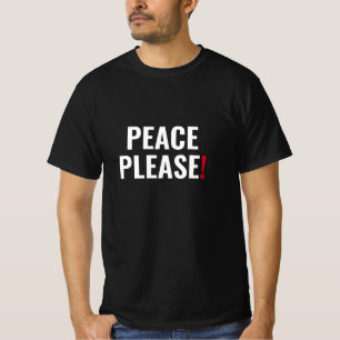 平和を願う白黒赤文字アンチ戦争抗議 Tシャツ