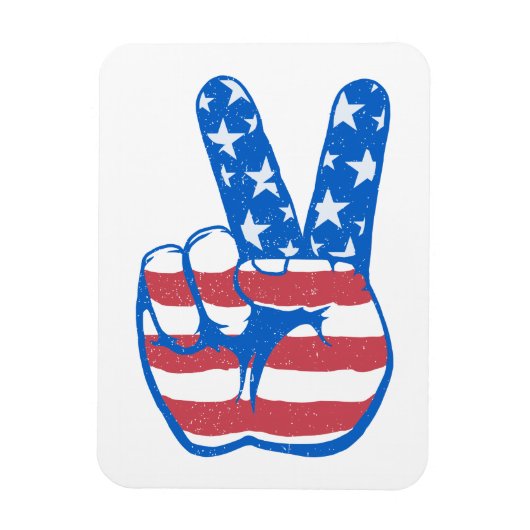 平和アメリカ国旗のパターン マグネット (縦)