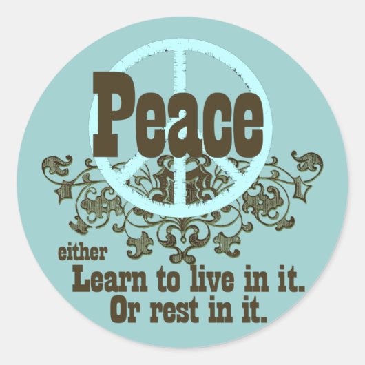 平和アンチ戦争のシール ラウンドシール (正面)