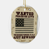 平和インスパイア文字デザイン セラミックオーナメント (右)