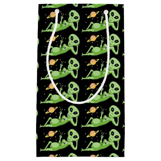 平和エイリアンのギフトバッグ スモールペーパーバッグ (正面)