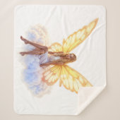 平和エレガントな妖精の輝く空と光 シェルパブランケット (正面)