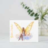 平和エレガントな妖精の輝く空と光 ポストカード (スタンド正面)