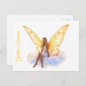 平和エレガントな妖精の輝く空と光 ポストカード (正面/裏面)