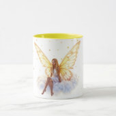 平和エレガントな妖精の輝く空と光 マグカップ (中央)