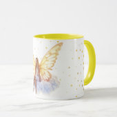 平和エレガントな妖精の輝く空と光 マグカップ (正面右)