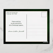 平和エレガントオン地球金ゴールドクリスマスツリー 箔シーズンポストカード (裏面)