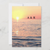 平和エレガントビーチサンセット結婚式招待状 招待状 (裏面)