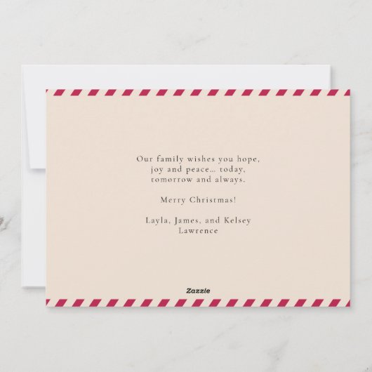 平和エレガント希望の信仰応援クリスマスフォト シーズンカード (裏面)