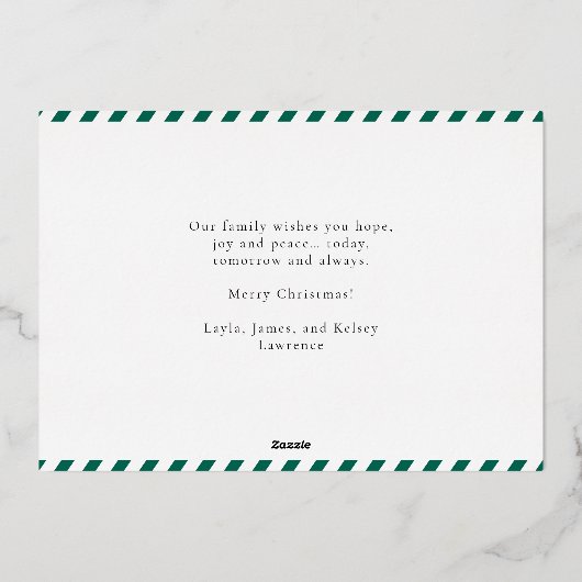 平和エレガント希望の信仰応援クリスマスフォト 箔シーズンカード (裏面)