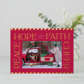 平和エレガント希望の信仰応援クリスマスフォト 箔シーズンカード (立ち正面)