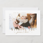 平和エレガント&ラブ金ゴールドタイポグラフィ写真 シーズンカード (正面)