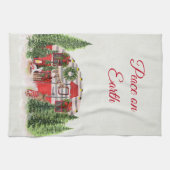 平和オンアースのクリスマストレーラーキャンパー素朴 キッチンタオル (横)